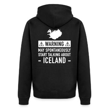 Idée drôle Islande cadeau - Veste à capuche bio Premium Unisexe - noir - Dos - Nico (187cm)