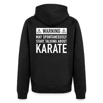 Lustiges Karate-Geschenk-Idee - Unisex Premium Bio Zip Hoodie - Schwarz - Hinten - Nico (187cm)