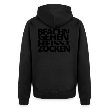 Beachn aller signifie le jeu! - Veste à capuche bio Premium Unisexe - noir - Dos - Nico (187cm)