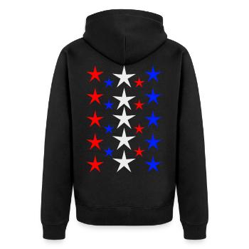 Sterne - Unisex Premium Bio Zip Hoodie - Schwarz - Hinten - Nico (187cm)