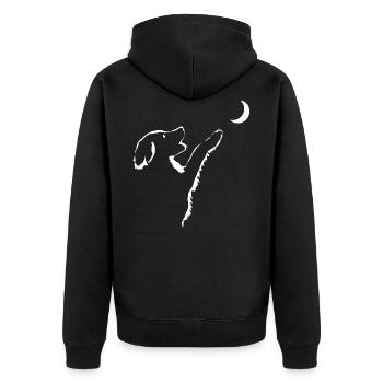 Chien regarde la lune - Veste à capuche bio Premium Unisexe - noir - Dos - Nico (187cm)