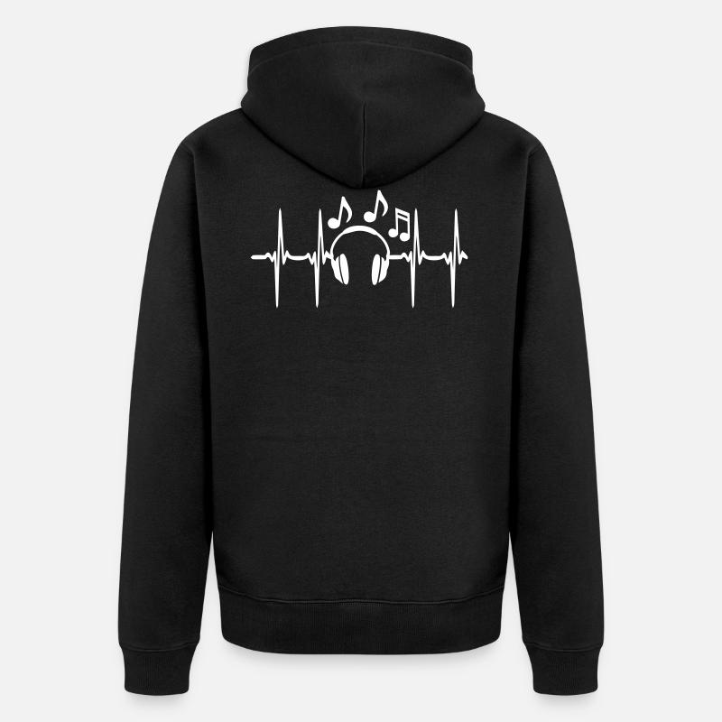 Musique Heartbeat - Veste à capuche bio Premium Unisexe - noir