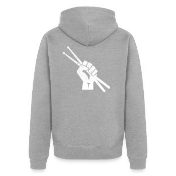 batterie - Veste à capuche bio Premium Unisexe - gris chiné - Dos - Nico (187cm)