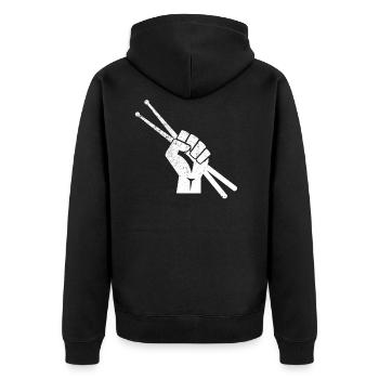 Drums - Unisex Premium Organic Zip Hoodie - black - Back - Nico (187cm)