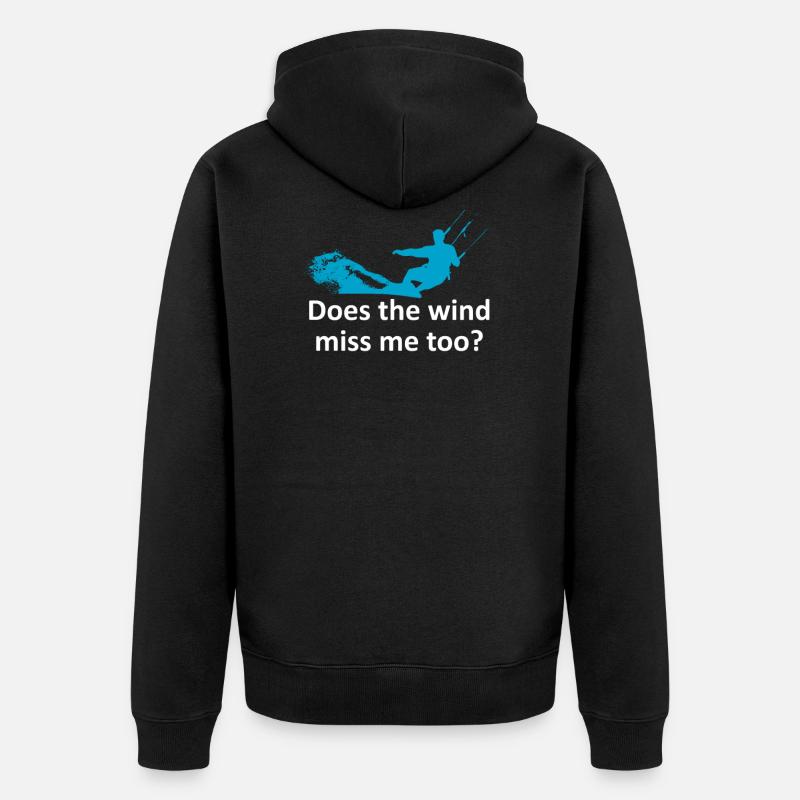 Kitesurfen - Unisex Premium Bio Zip Hoodie - Schwarz