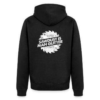 Carpenter joiner gift - Unisex Premium Organic Zip Hoodie - black - Back - Nico (187cm)
