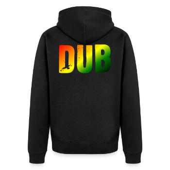 Dub - Unisex Premium Organic Zip Hoodie - black - Back - Nico (187cm)