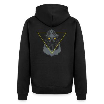 Golden eyes eagle - Unisex Premium Organic Zip Hoodie - black - Back - Nico (187cm)
