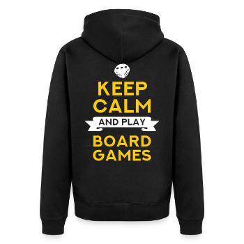 Keep Calm And Play Board Games - board games fan - Unisex Premium Organic Zip Hoodie - black - Back - Nico (187cm)