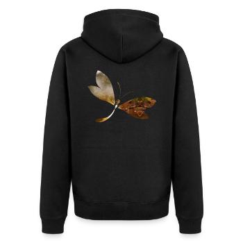 dragon-fly - Unisex Premium Organic Zip Hoodie - black - Back - Nico (187cm)