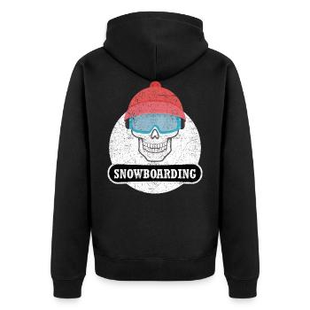 Snowboard Wintersport Snowboarding Geschenk - Unisex Premium Bio Zip Hoodie - Schwarz - Hinten - Nico (187cm)