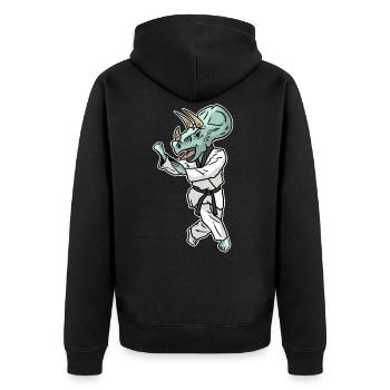 Triceratops Taekwondo Dinosaur Karate Gift - Unisex Premium Organic Zip Hoodie - black - Back - Nico (187cm)