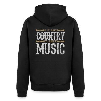 Country Musik - Unisex Premium Bio Zip Hoodie - Schwarz - Hinten - Nico (187cm)