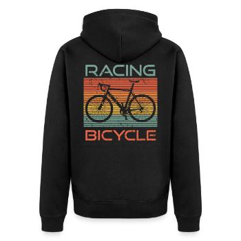 Courses Bicycle Vélo vélo Sport Rétro Vintage - Veste à capuche bio Premium Unisexe - noir - Dos - Nico (187cm)