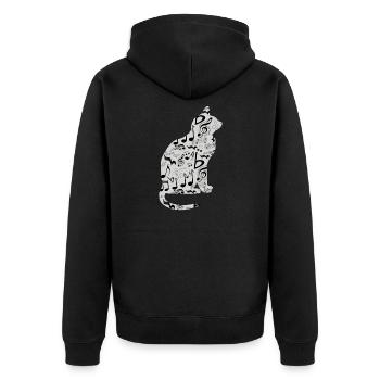 Music Musical Cat Musician - Unisex Premium Organic Zip Hoodie - black - Back - Nico (187cm)