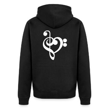 Musique Treble Clef Heart - Veste à capuche bio Premium Unisexe - noir - Dos - Nico (187cm)