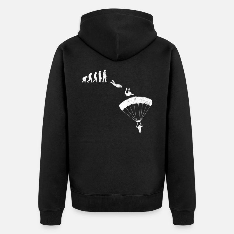 Évolution du parachutisme - Veste à capuche bio Premium Unisexe - noir