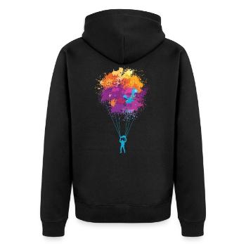 Skydiving skydiving - Unisex Premium Organic Zip Hoodie - black - Back - Nico (187cm)