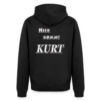 Here comes kurt t-shirt tshirt tee shirt first name - Unisex Premium Organic Zip Hoodie - black - Back - Nico (187cm)
