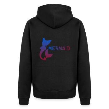 Mermaid...Meerjungfrau - Unisex Premium Bio Zip Hoodie - Schwarz - Hinten - Nico (187cm)