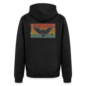 Adler - Unisex Premium Bio Zip Hoodie - Schwarz - Hinten - Nico (187cm)