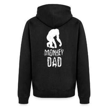 Singe papa père singe gorille chimpanzé - Veste à capuche bio Premium Unisexe - noir - Dos - Nico (187cm)