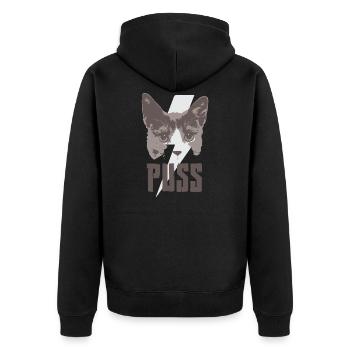Cats portrait - Unisex Premium Organic Zip Hoodie - black - Back - Nico (187cm)