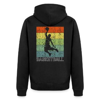 Basket-ball - Veste à capuche bio Premium Unisexe - noir - Dos - Nico (187cm)