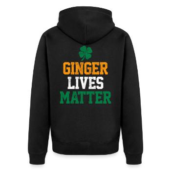 Jour de la Saint Patrick - Irlandaise Ginger Redhead - Veste à capuche bio Premium Unisexe - noir - Dos - Nico (187cm)