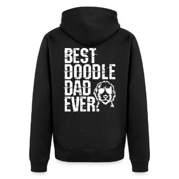 Best Doodle Dad Ever - Golden Doodle - Unisex Premium Organic Zip Hoodie - black - Back - Nico (187cm)