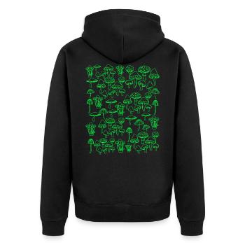 Champignons magiques - Champignons psychédéliques Neon Goa - Veste à capuche bio Premium Unisexe - noir - Dos - Nico (187cm)