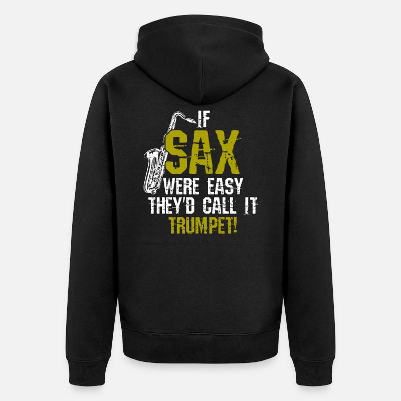 Saxophon - Unisex Premium Bio Zip Hoodie - Schwarz