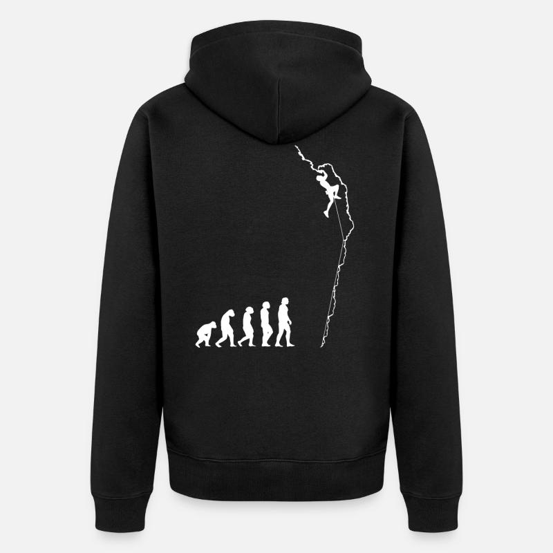 Klettern Evolution - Unisex Premium Bio Zip Hoodie - Schwarz