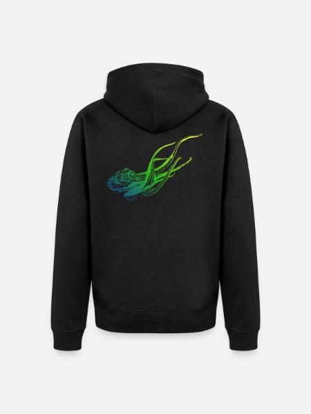 Octopus Diving - Unisex Premium Organic Zip Hoodie - black