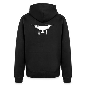 Drone Drohne - Unisex Premium Organic Zip Hoodie - black - Back - Nico (187cm)