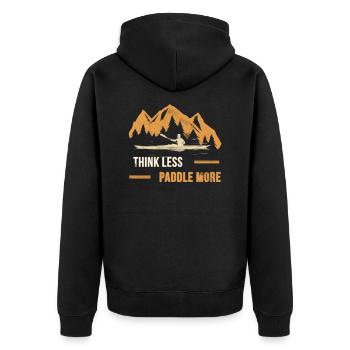 Kayak - Unisex Premium Bio Zip Hoodie - Schwarz - Hinten - Nico (187cm)