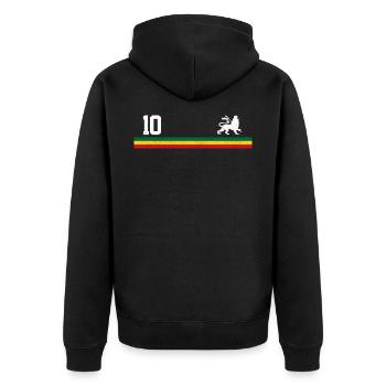 Africa Jersey Reggae Rastafari Rasta Cadeau - Veste à capuche bio Premium Unisexe - noir - Dos - Nico (187cm)