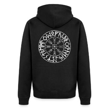 Héros des personnages de runes terrestres Awe Viking - Veste à capuche bio Premium Unisexe - noir - Dos - Nico (187cm)