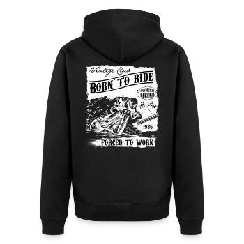 Motorcycle Motorcycle Biker Motorcyclist Gift - Unisex Premium Organic Zip Hoodie - black - Back - Nico (187cm)