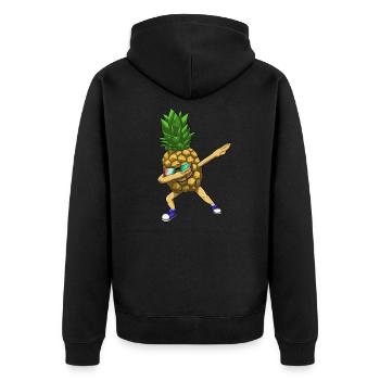 Pineapple Dabbing Pineapple Cool - Unisex Premium Organic Zip Hoodie - black - Back - Nico (187cm)