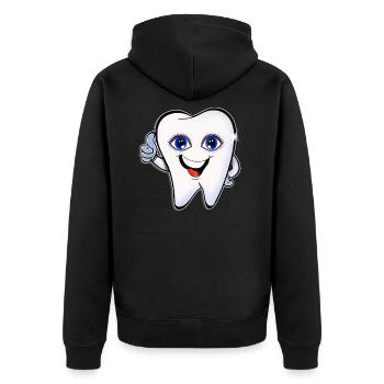 Dentist dental dental assistant helper t shirt - Unisex Premium Organic Zip Hoodie - black - Back - Nico (187cm)
