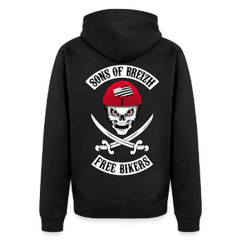 sons of breizh bikers 8 - Veste à capuche bio Premium Unisexe - noir - Dos - Nico (187cm)