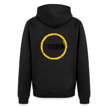Bitcoin for all - Unisex Premium Organic Zip Hoodie - black - Back - Nico (187cm)