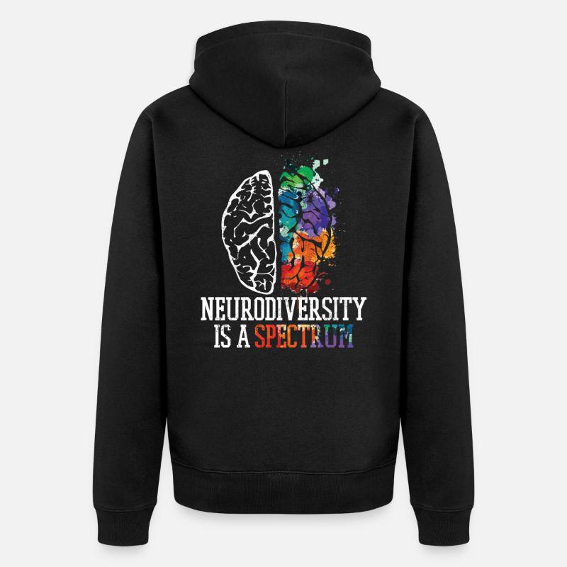 Neurodiversité - autisme TDAH - Veste à capuche bio Premium Unisexe - noir