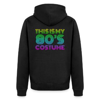 80s Costume - années 80 Rétro Neon Disco Drôle - Veste à capuche bio Premium Unisexe - noir - Dos - Nico (187cm)