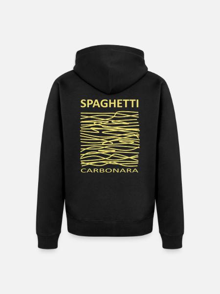 Spaghetti Carbonara für Pasta Liebhaber und Köche - Unisex Premium Bio Zip Hoodie - Schwarz