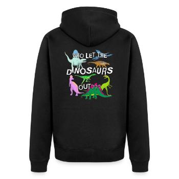 Cadeau d'amant de dinosaure itinérant drôle - Veste à capuche bio Premium Unisexe - noir - Dos - Nico (187cm)
