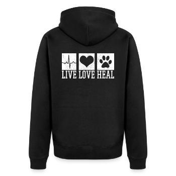 Vétérinaire animalier cadeau - Veste à capuche bio Premium Unisexe - noir - Dos - Nico (187cm)