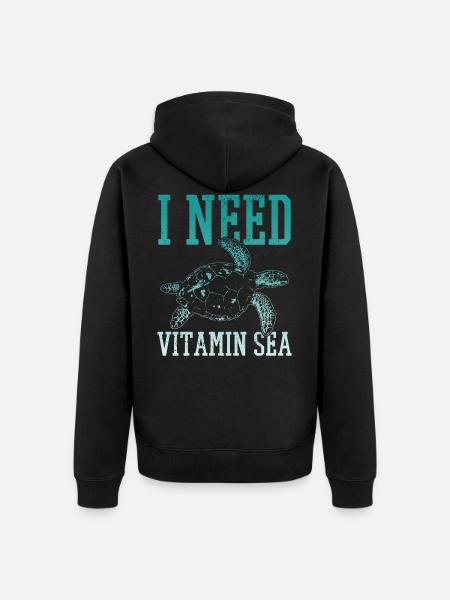 Vintamin Sea - Schildkröte Tauchen Geschenk - Unisex Premium Bio Zip Hoodie - Schwarz