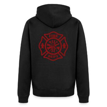 Fire Dept. avec ladder - Pompiers avec échelle - Veste à capuche bio Premium Unisexe - noir - Dos - Nico (187cm)